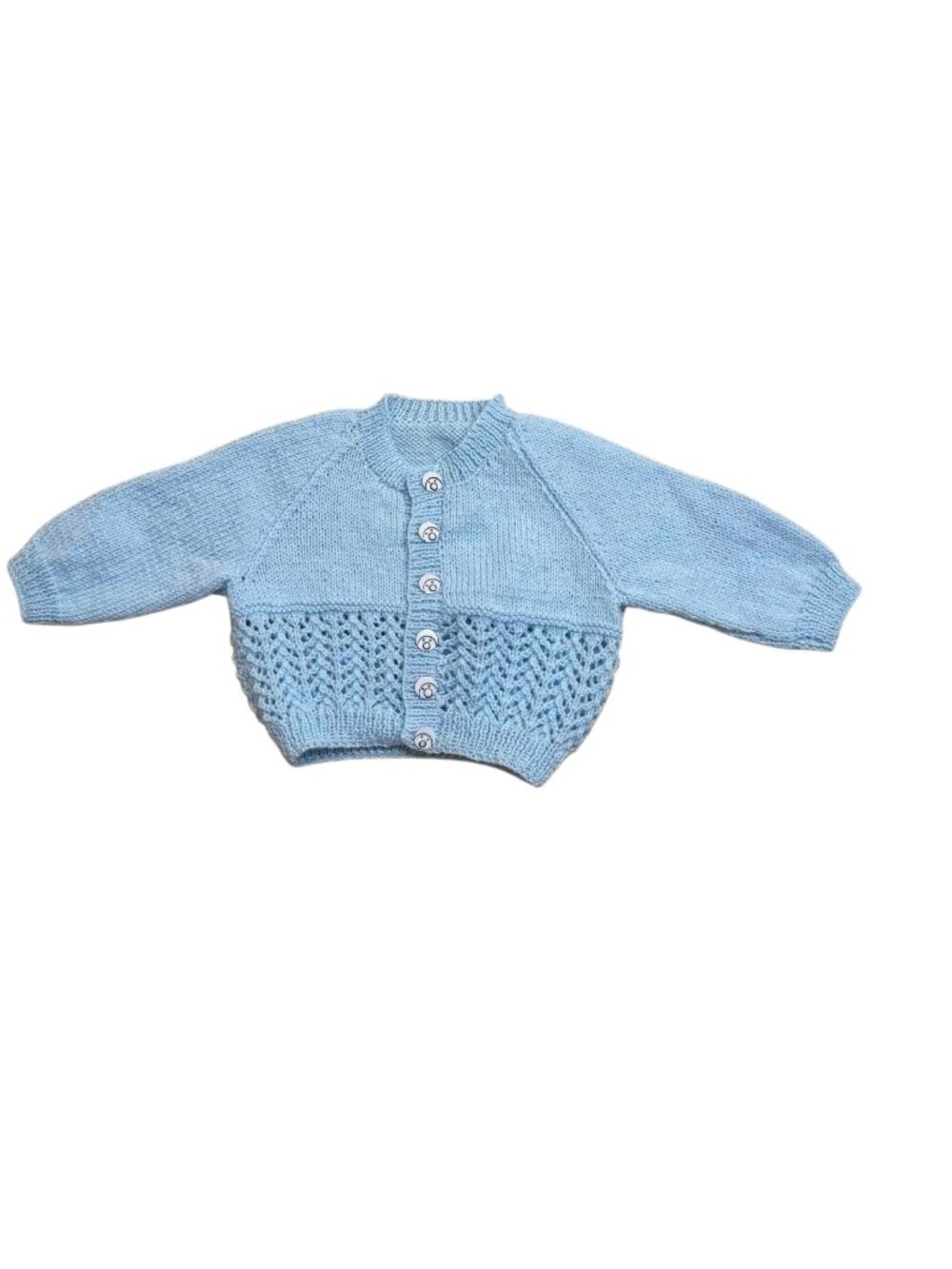 HANDMADE KNITTED Blue Sweater Cardigan 3-6 Months